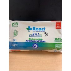 REACT ANTI-BACTERIAL WIPES (60)