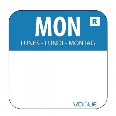 Vogue Removable Colour Coded Food Labels 1000 per roll 