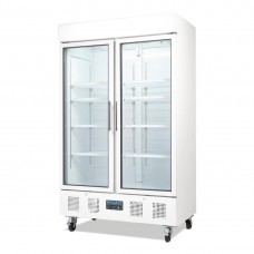Polar Upright Double Door Display Fridge 944Ltr White