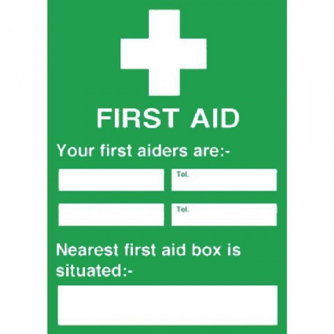 First Aiders Nearest First Aid Box Sign First Aiders Nearest First Aid Box Sign