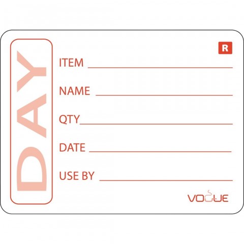 Vogue Removable Prepped Food Labels- Day lables 2" Vogue Removable Prepped Food Labels- Day lables 2"