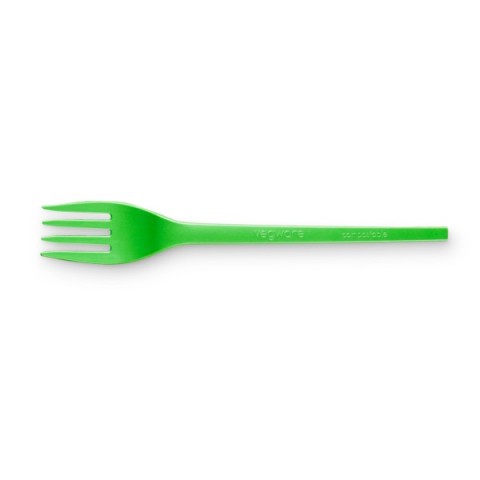 Vegware 6.2 inch Compostable CPLA fork, green Vegware 6.2 inch Compostable CPLA fork, green