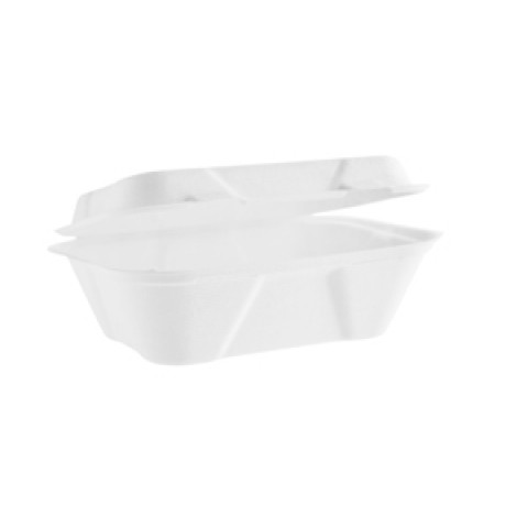 Vegware 7 x 5in Regular Bagasse Clamshell Compostable Takeaway Boxes Vegware 7 x 5in Regular Bagasse Clamshell Compostable Takeaway Boxes