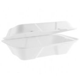 Vegware Takeaway Compostable Boxes 9 x 6in Large Bagasse Clamshell Vegware Takeaway Compostable Boxes 9 x 6in Large Bagasse Clamshell