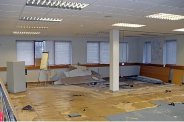 Removing carpet tile glue from office floors