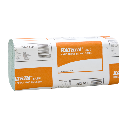Katrin ZZ Hand Towels Green 1 ply 362100 Katrin ZZ Hand Towels Green 1 ply 362100