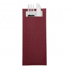Europochette Kraft Burgundy Cutlery Pouch with White Napkin (Pack of 600)
