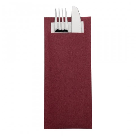 Europochette Kraft Burgundy Cutlery Pouch with White Napkin (Pack of 600) Europochette Kraft Burgundy Cutlery Pouch with White Napkin (Pack of 600)